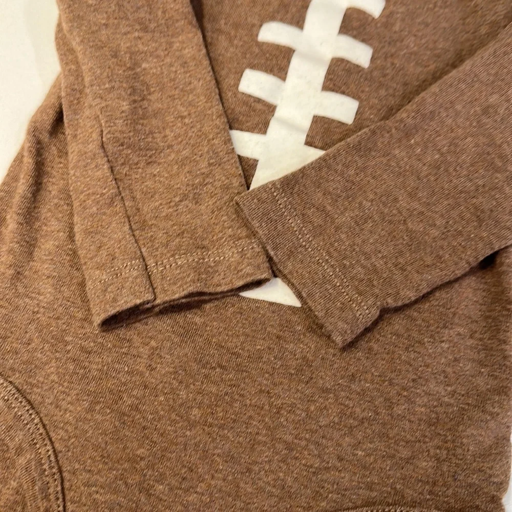 Carters football long sleeve t-shirt body suit light brown size 24 months 🤎🤍